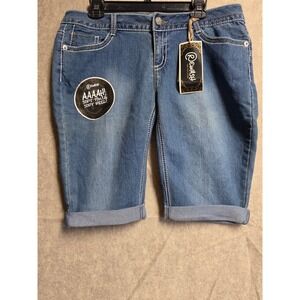 Rewash Womens Blue Denim Bermuda Shorts Cuffed Soft Touch Size 13 NEW